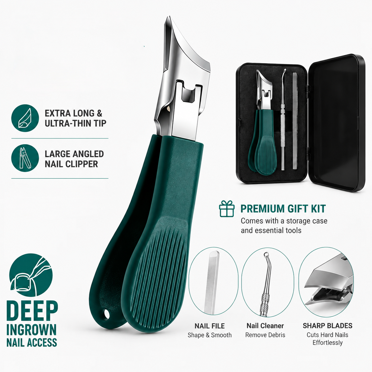 Premium 3-Piece Eagle Beak Nail Clipper Set