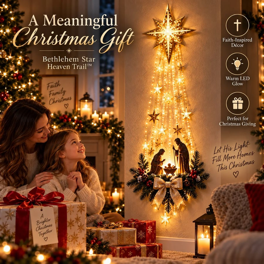 ✝️ Bethlehem Star of Faith– Lighted Nativity Wall Decor