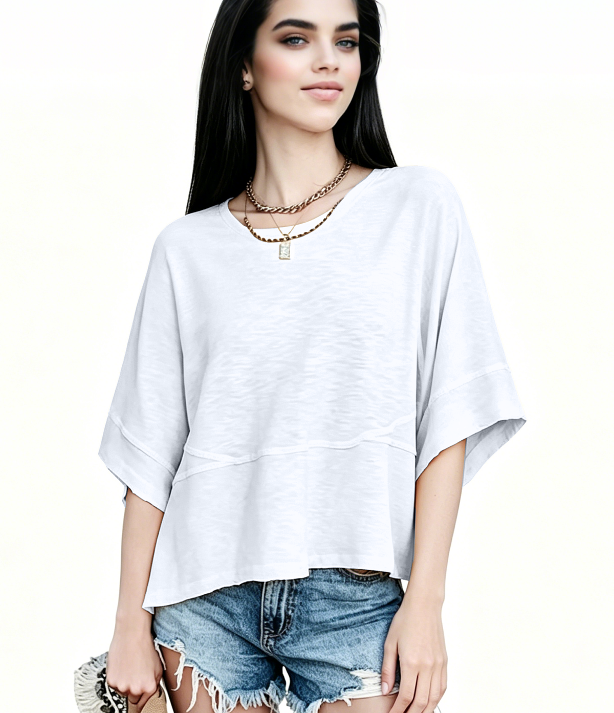 New Arrivals! ☀️ Women's Summer Casual Crewneck Batwing Top – Loose Fit, Cute & Breezy 🌸