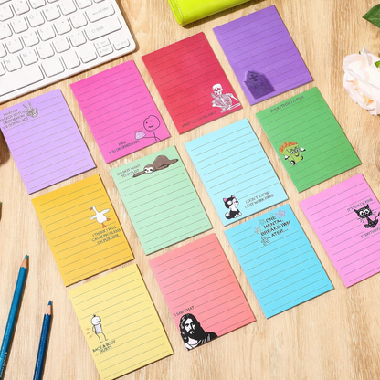 💼😂 12-Pack Sarcastic Office Sticky Notes – Funny Coworker Memo Pads & Hilarious Desk Gifts