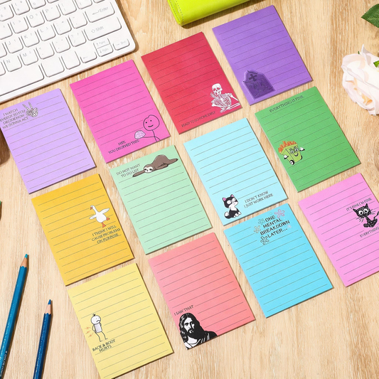 💼😂 12-Pack Sarcastic Office Sticky Notes – Funny Coworker Memo Pads & Hilarious Desk Gifts