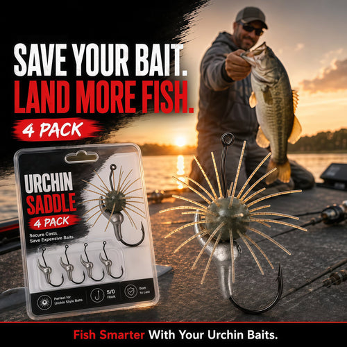 Urchin Saddle Fishing Rig – 4 Pack 🎣 Bait-Saving 5/0 Hook System with Adjustable Sink Rate