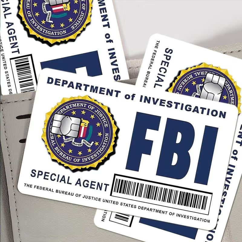 🔥Secret Agent Card Skins Kit: FBI/ICE Designs • Cosplay & Gift Stickers