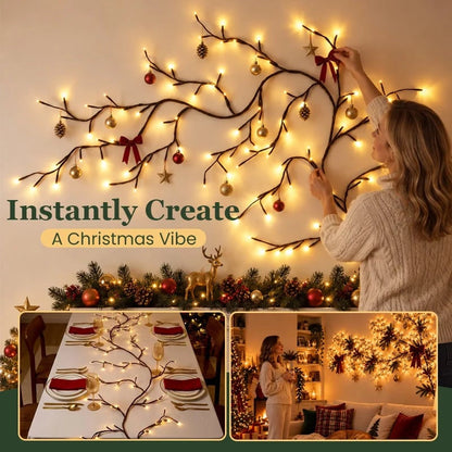 ✨ Flexible LED Lighted Branches | Remote-Controlled Wall Décor for Holidays