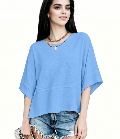 New Arrivals! ☀️ Women's Summer Casual Crewneck Batwing Top – Loose Fit, Cute & Breezy 🌸