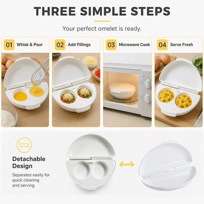 🥳2026 HOT SALE🥳💞2-in-1 Omelet Maker & Egg Cup Cooker