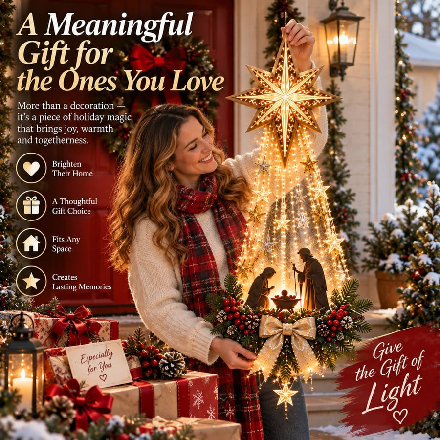 ✝️ Bethlehem Star of Faith– Lighted Nativity Wall Decor