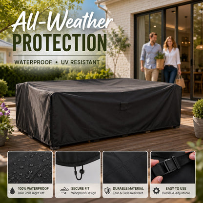 🛋️ Waterproof Patio Sofa Cover - 600D Heavy Duty Protection 🔥