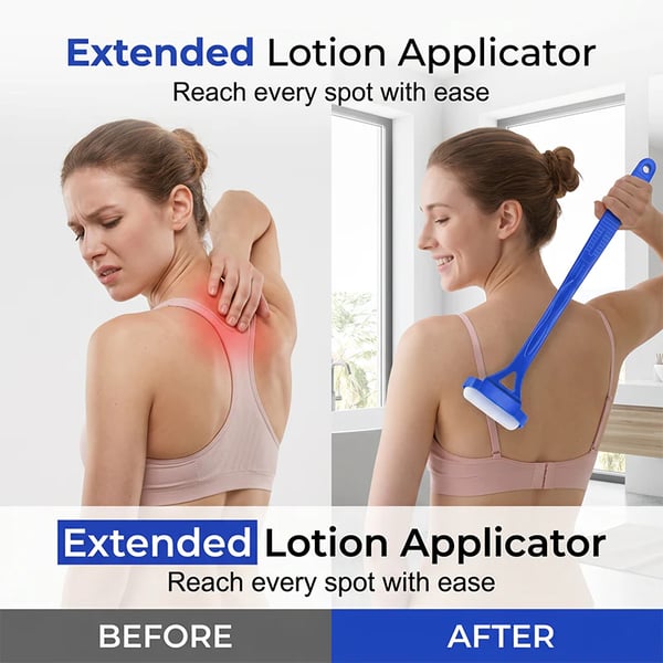 🧴✨Long Reach Back Applicator Roller – Smooth glide, curved ergonomic handle. Apply lotion & sunscreen to every spot – no twisting, no stretching! 🌀💪