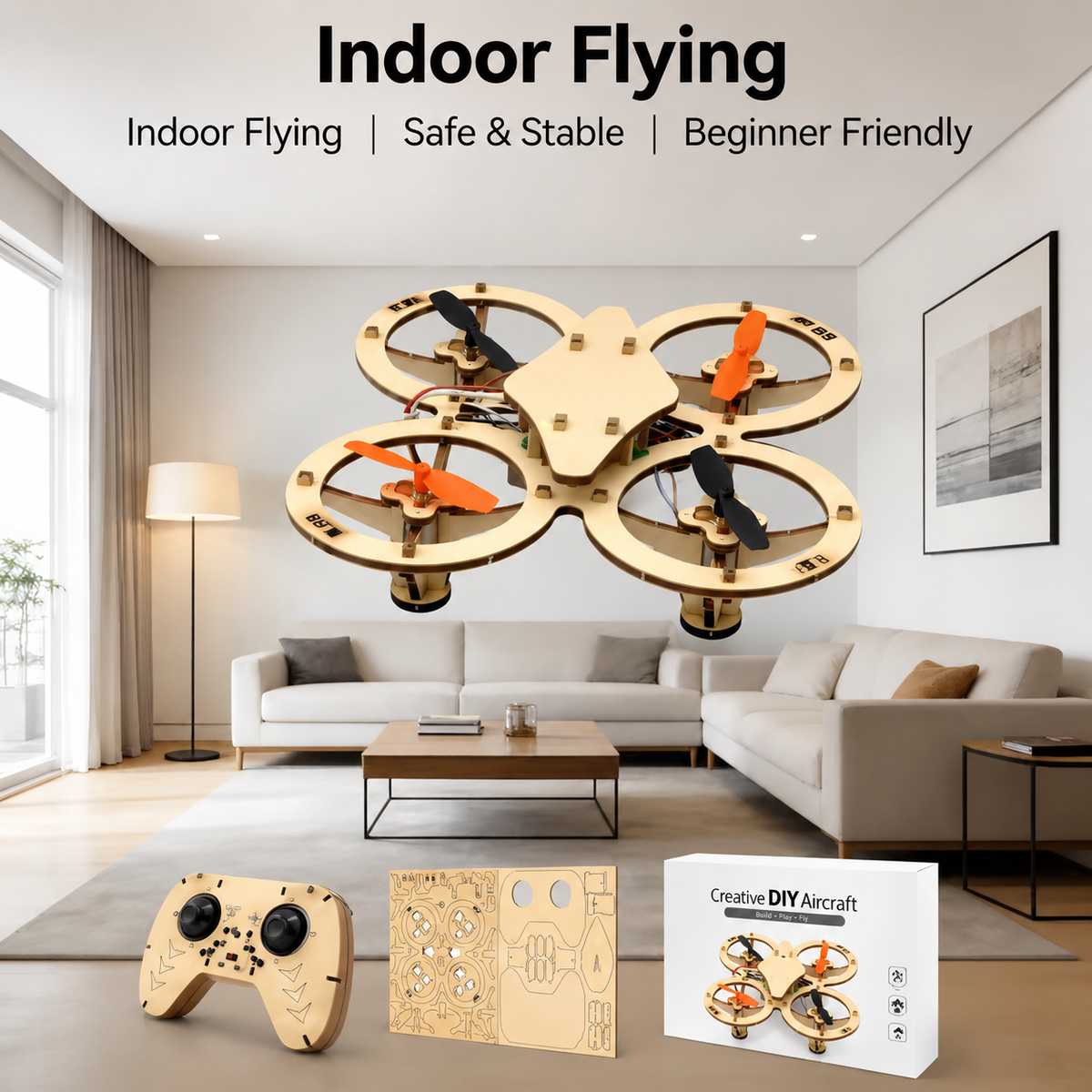 Wooden Drone DIY Assembly Kit