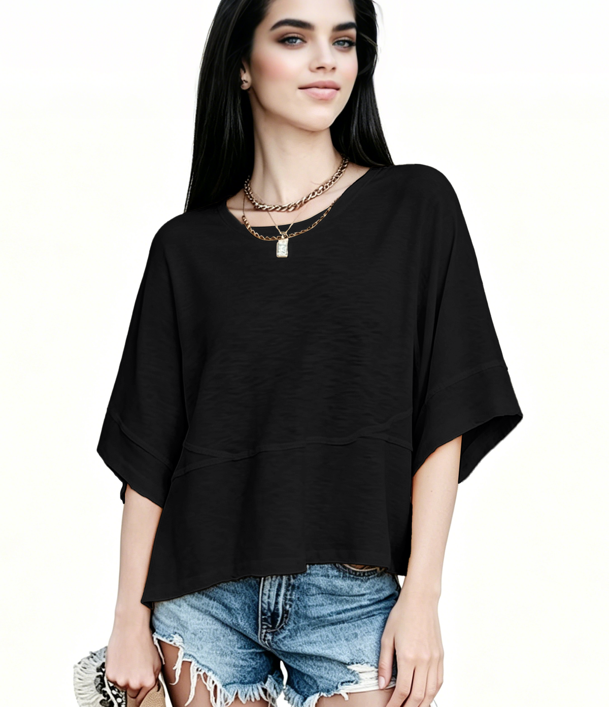 New Arrivals! ☀️ Women's Summer Casual Crewneck Batwing Top – Loose Fit, Cute & Breezy 🌸