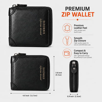 Men’s Full-Zip Calf Leather Pocket Organizer