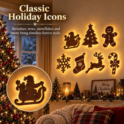 🎄Light‑Up Christmas Wall Decor, 7‑Piece Decoration Set, 6 Design Options