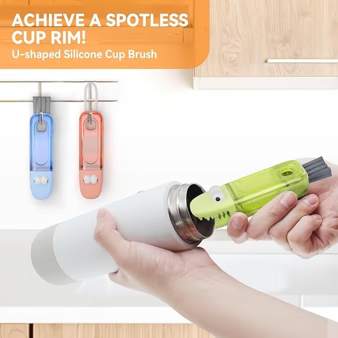 ✨3-in-1 Crocodile Brush 🐊 Deep Cleaning for Narrow Cup Lids & Tableware Gaps 🧼