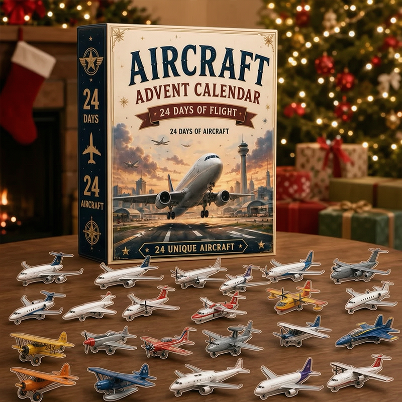 Aircraft-themed advent calendar detail