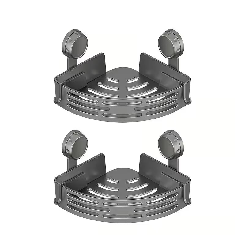 Triangle Suction Cup Shower Caddy ✨No Drill Wall Mount Bathroom Corner Storage Basket