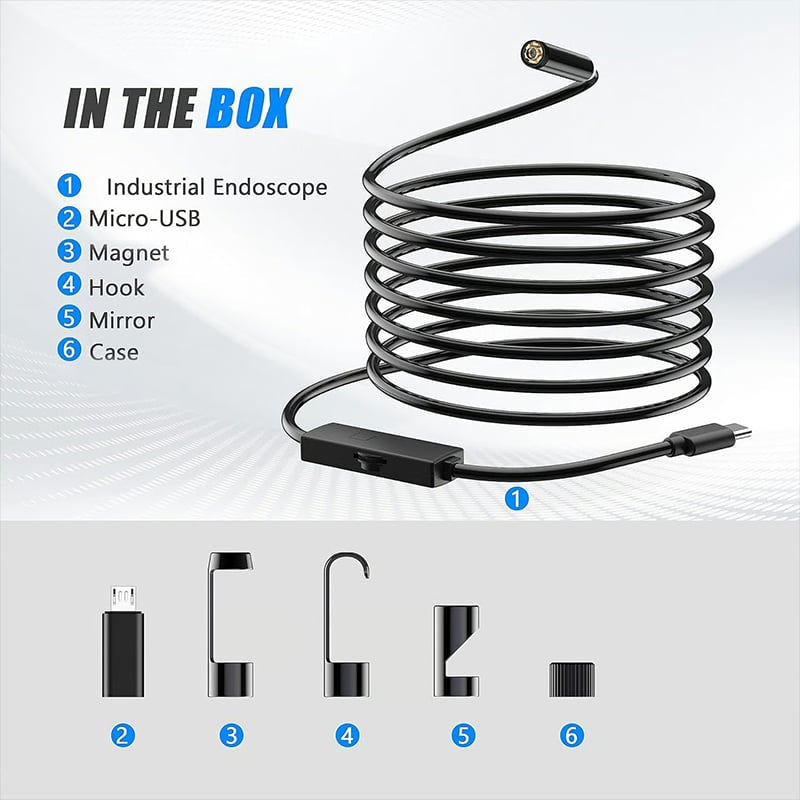 🔎 Plug-and-play endoscope camera – Compatible with Android, iPhone and iPad for direct connection