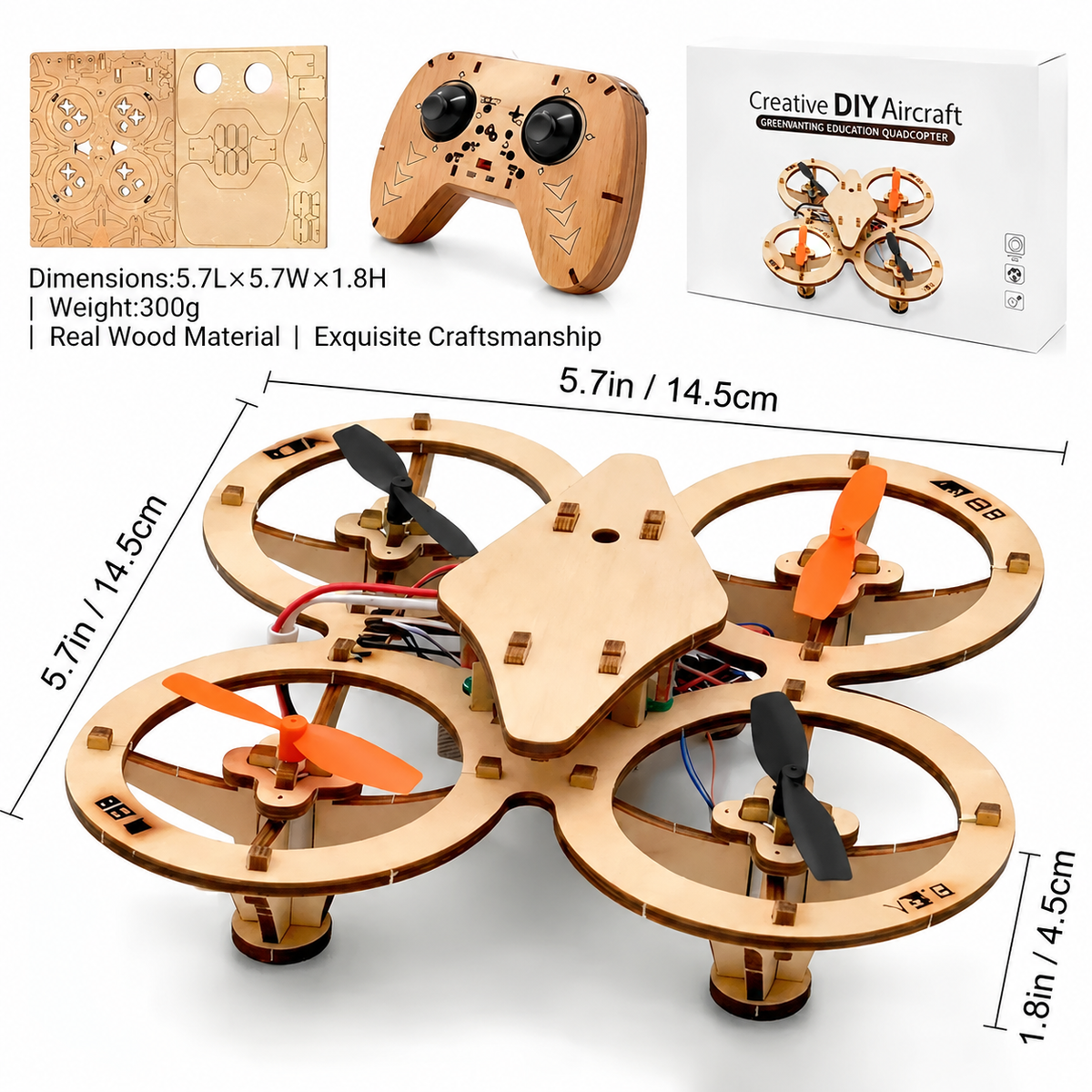 Wooden Drone DIY Assembly Kit