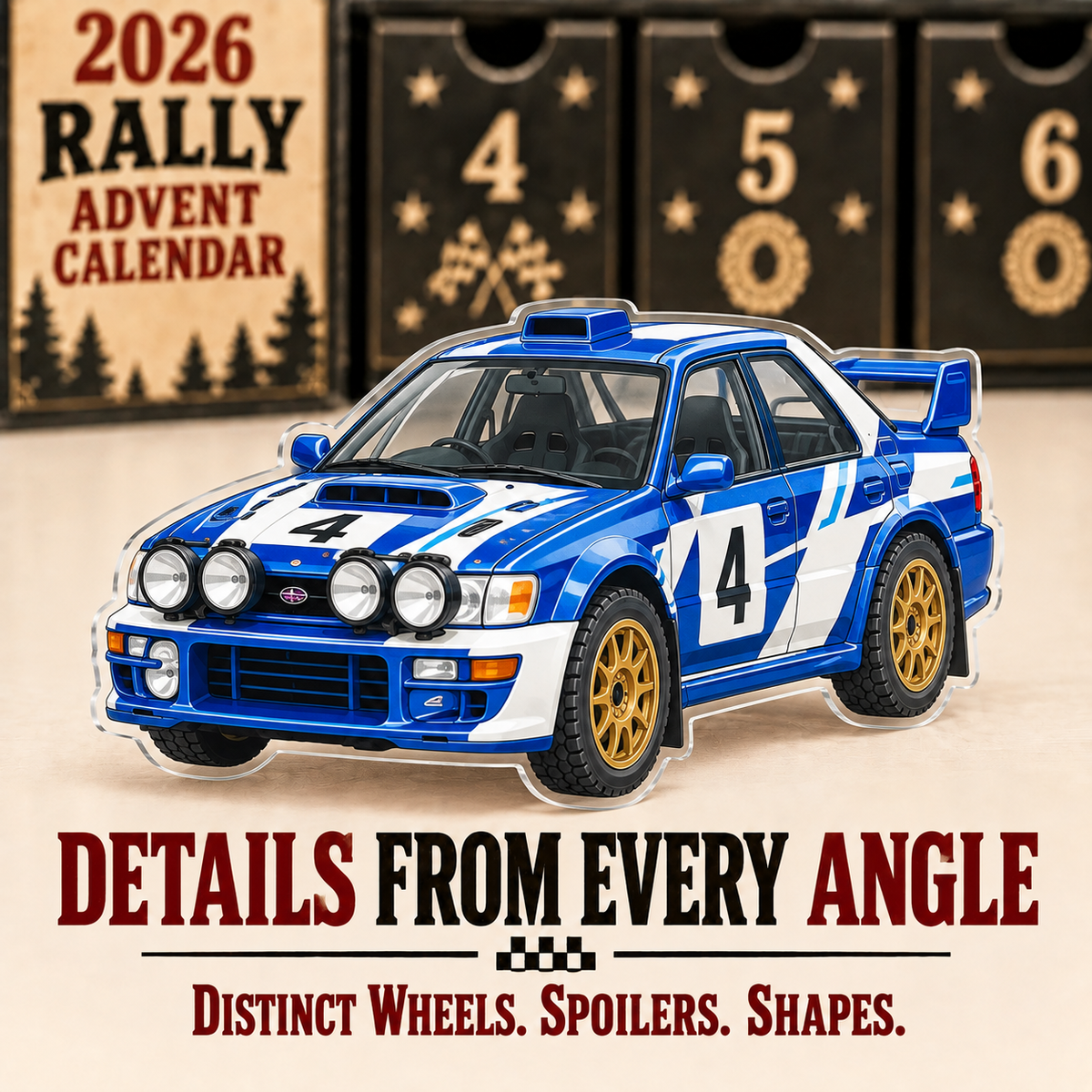 🏎️ Rally Christmas Advent Calendar 2026 – 24 days full of speed and excitement, 24 rally race cars to collect (2D models)
