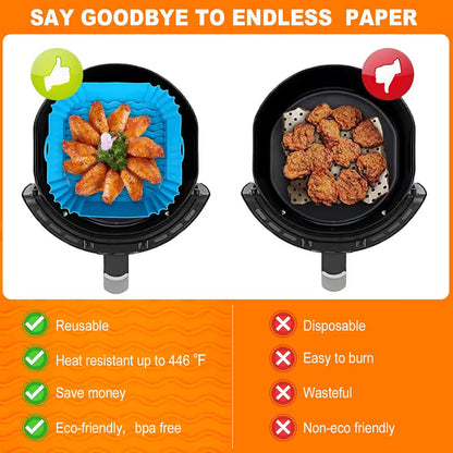 🔥✨Reusable Silicone Air Fryer Liner, 8 Inches