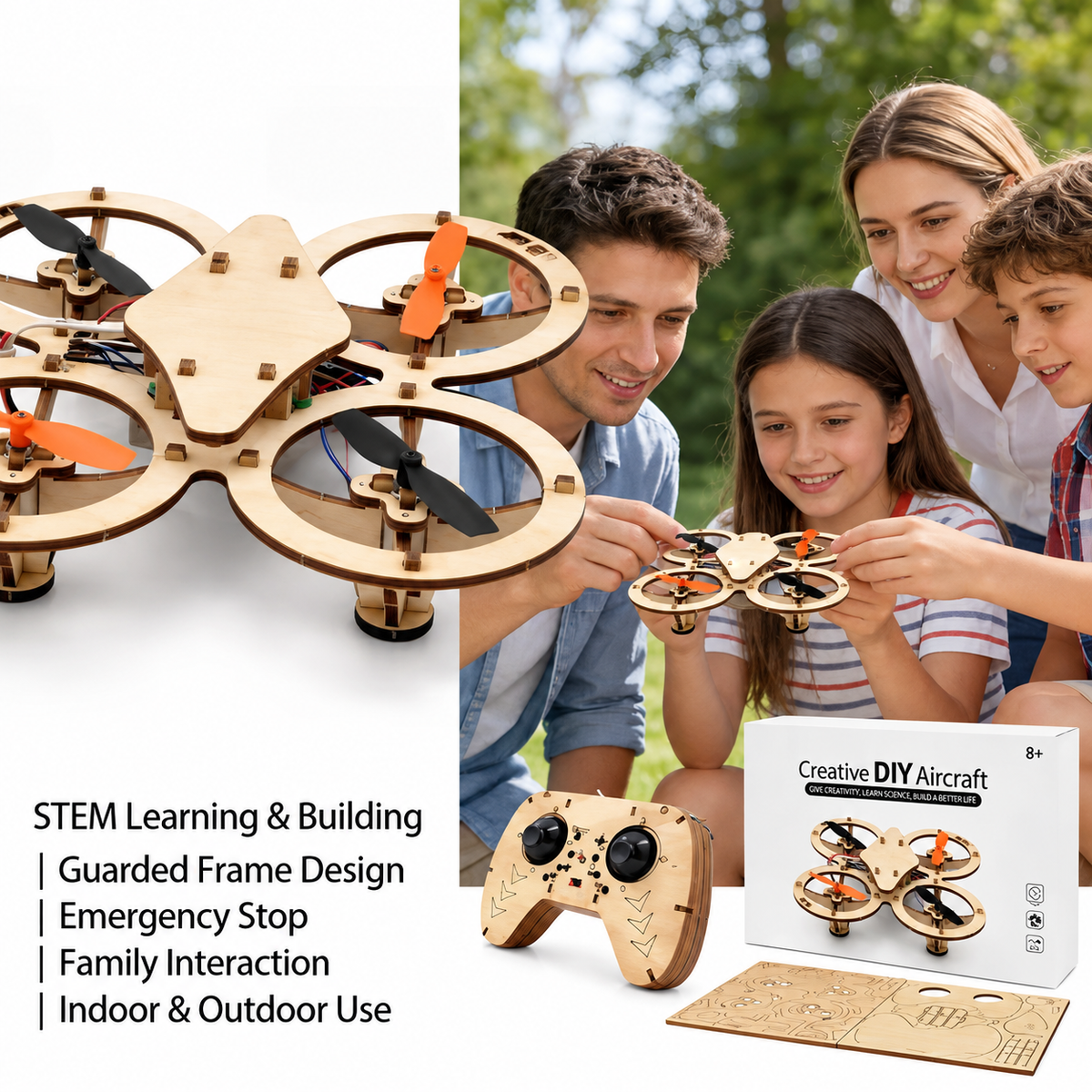 Wooden Drone DIY Assembly Kit