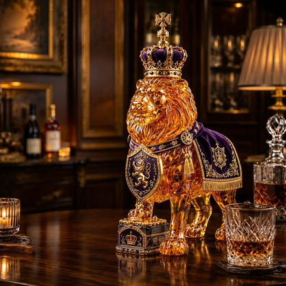 🌎🔥👑Crown 87th Anniversary Royal Lion Whiskey Bottle