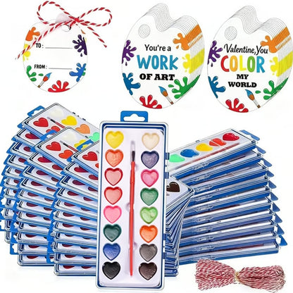 💖🎨Mini Watercolor Paint Set for Valentine's Day | Romantic Art Gift