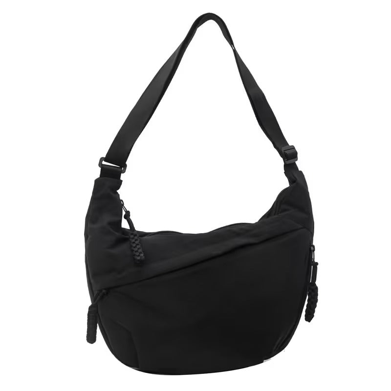 🏆5k sold this week!🔥Designer Direct Sales👜Women's Fashion Plain Color Nylon Crossbody Hobo Bag