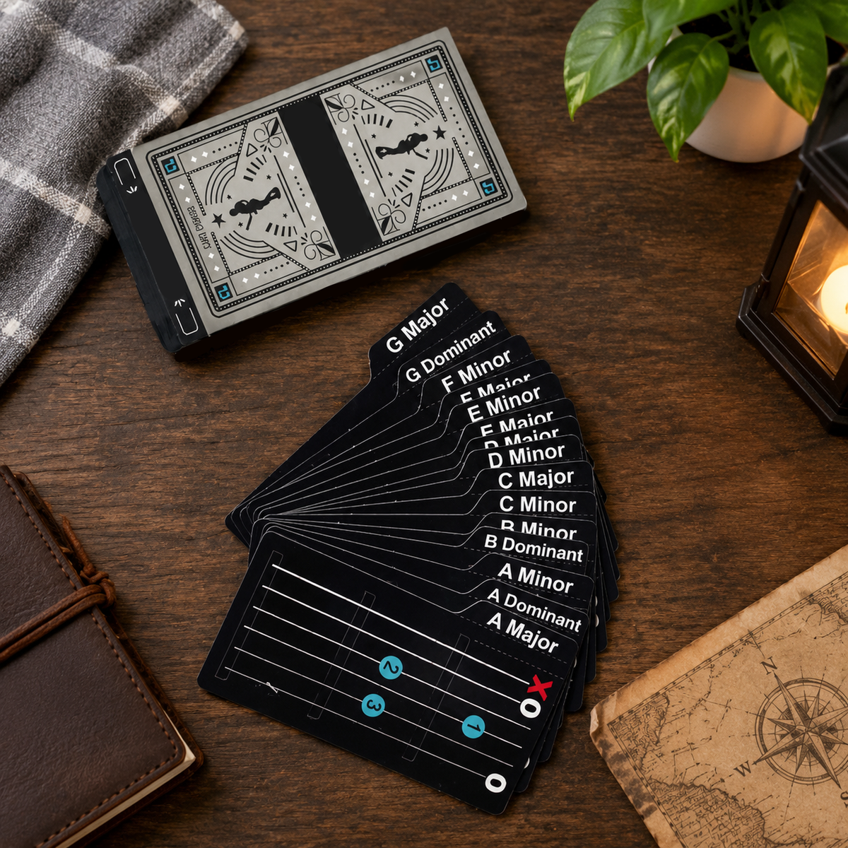 🎸Guitar Chord Cards for Beginners – For Right & Left-Handed Players✨(15Pcs )