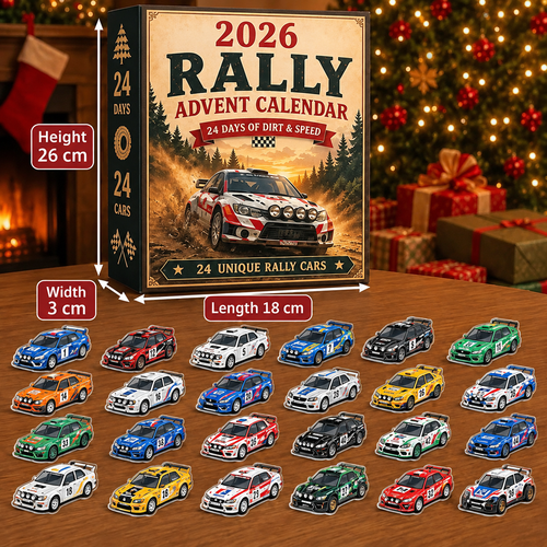 🏎️ Rally Christmas Advent Calendar 2026 – 24 days full of speed and excitement, 24 rally race cars to collect (2D models)