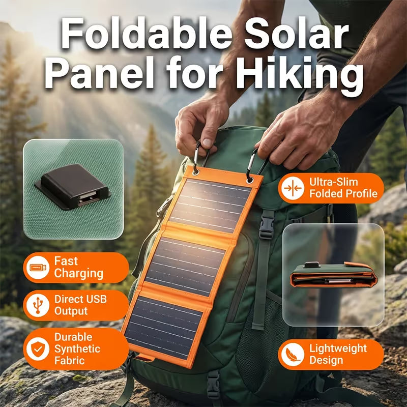 ✨Portable Solar Panel – Foldable, USB Charging🎒