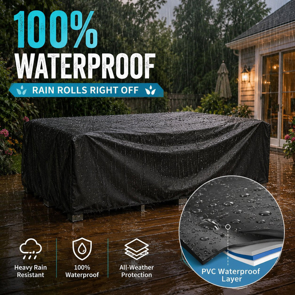 🛋️ Waterproof Patio Sofa Cover - 600D Heavy Duty Protection 🔥