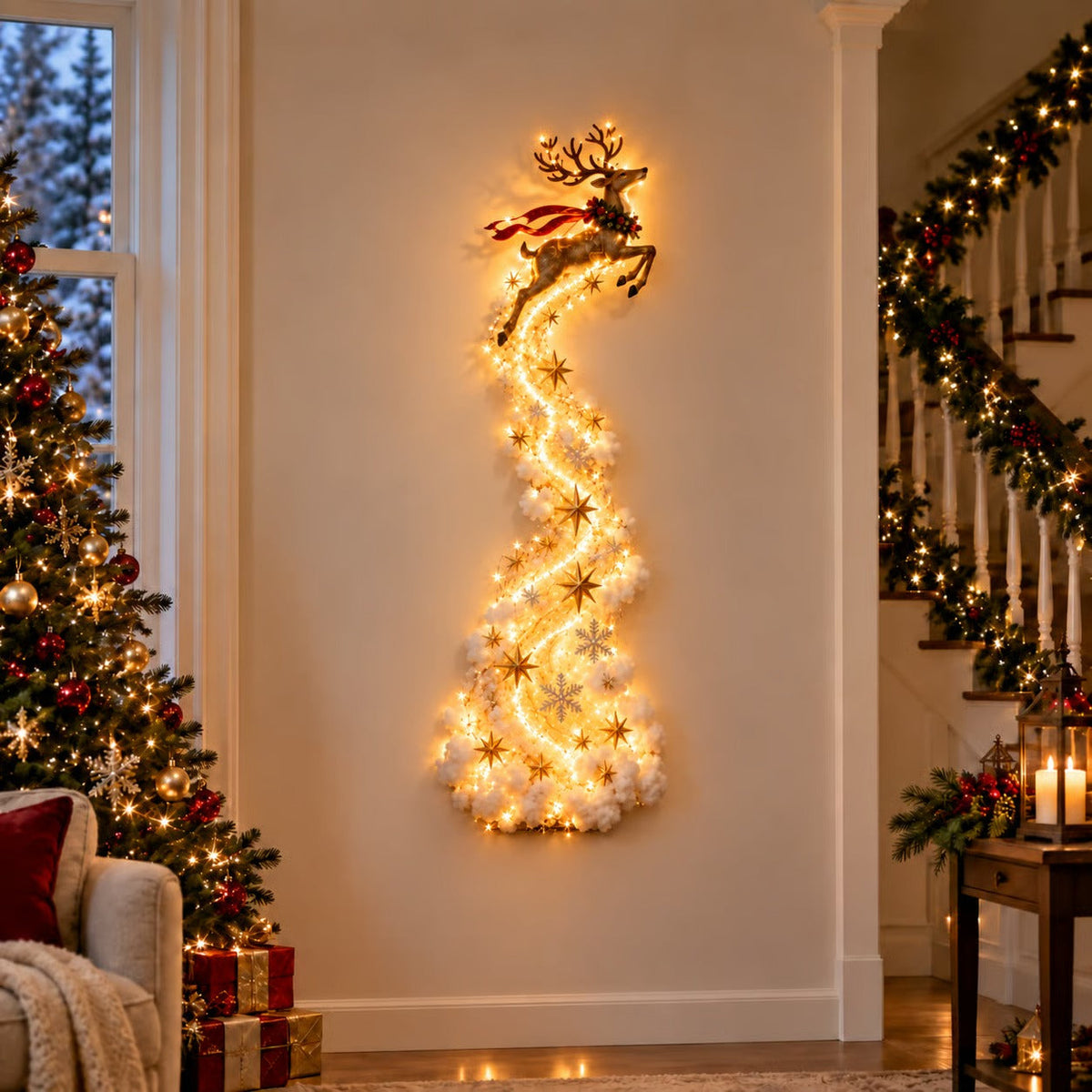 Illuminated Christmas wall decoration Magical Christmas path – Festive light decoration with 10 Christmas motifs