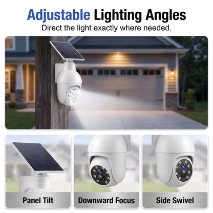 Solar-Powered Simulated Surveillance Camera Street Light