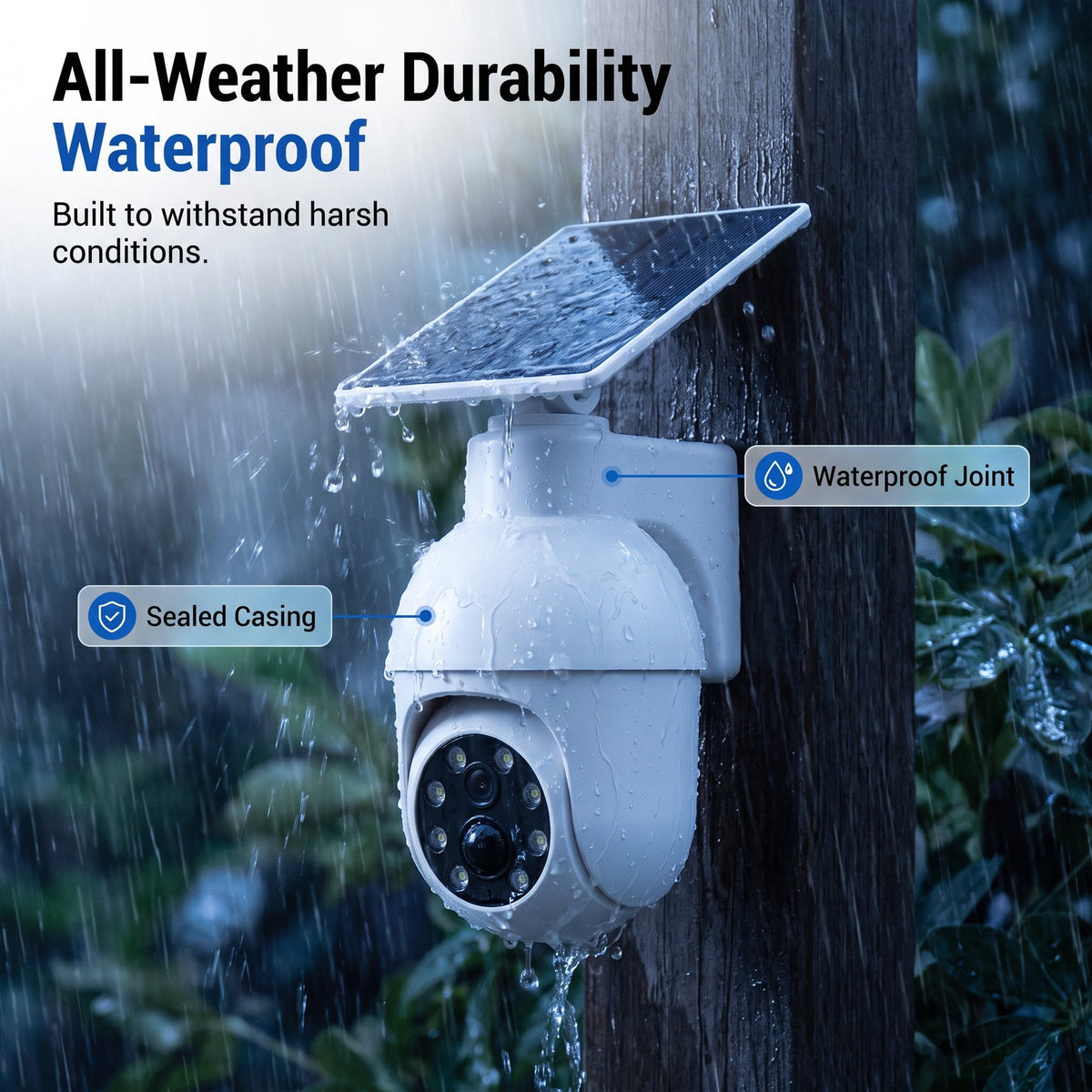 Solar-Powered Simulated Surveillance Camera Street Light