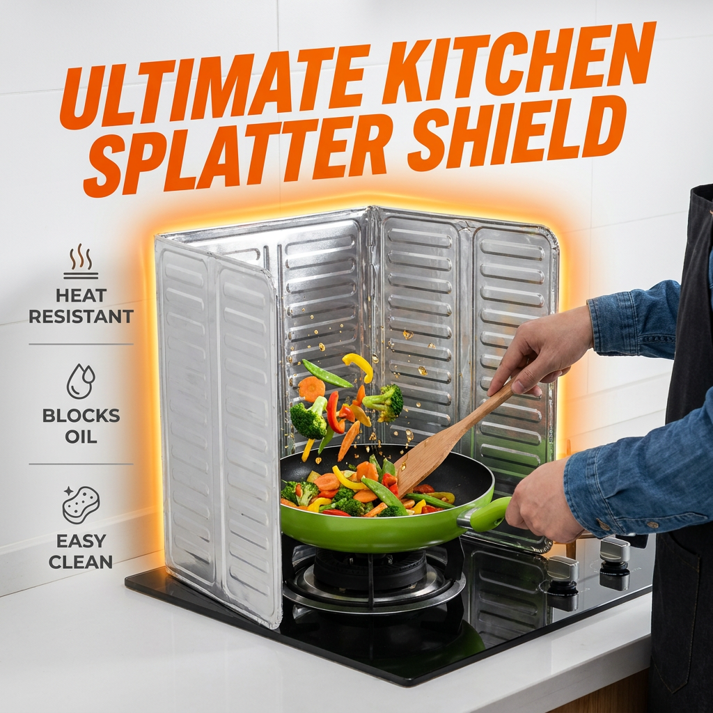 Kitchen Oil Splatter Guard Shield