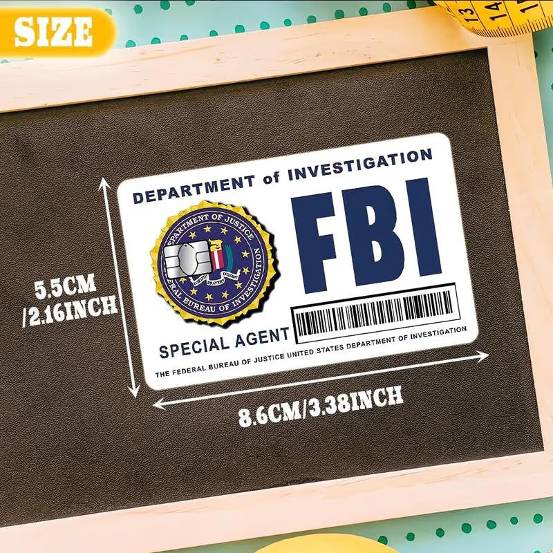 🔥Secret Agent Card Skins Kit: FBI/ICE Designs • Cosplay & Gift Stickers