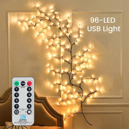 ✨ Flexible LED Lighted Branches | Remote-Controlled Wall Décor for Holidays