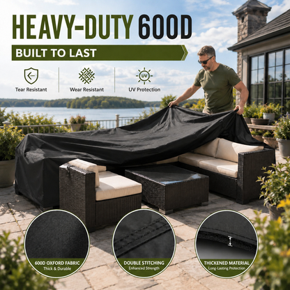 🛋️ Waterproof Patio Sofa Cover - 600D Heavy Duty Protection 🔥