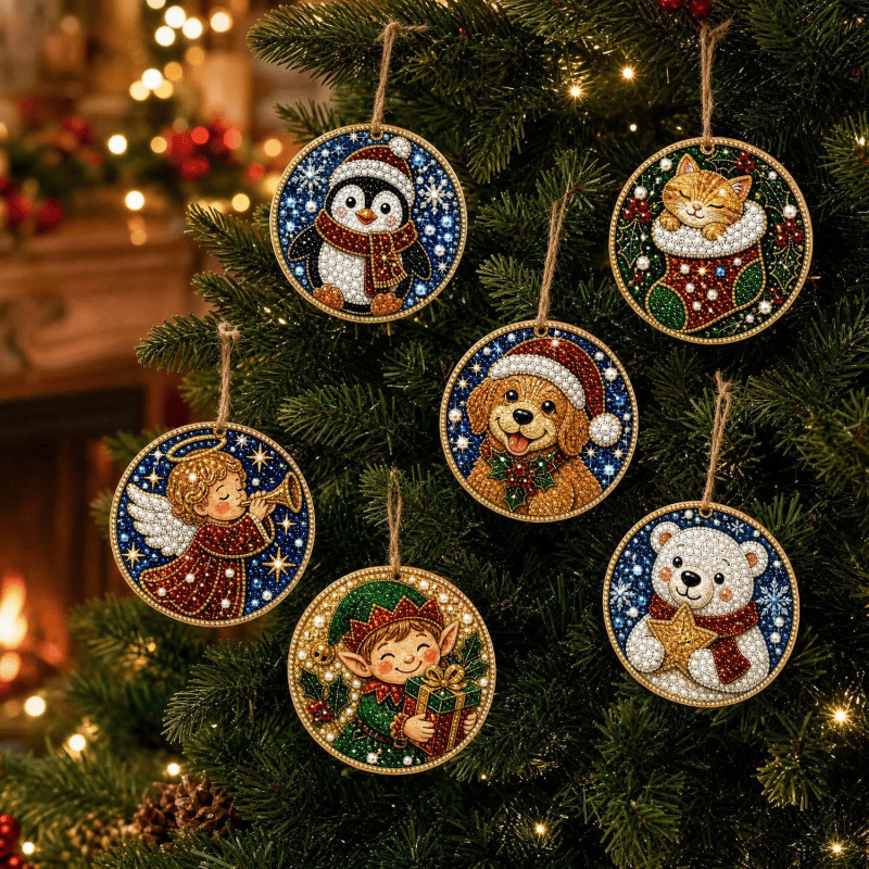 🎄Christmas DIY Diamond Painting Ornaments Kit (6 PCS)🎅