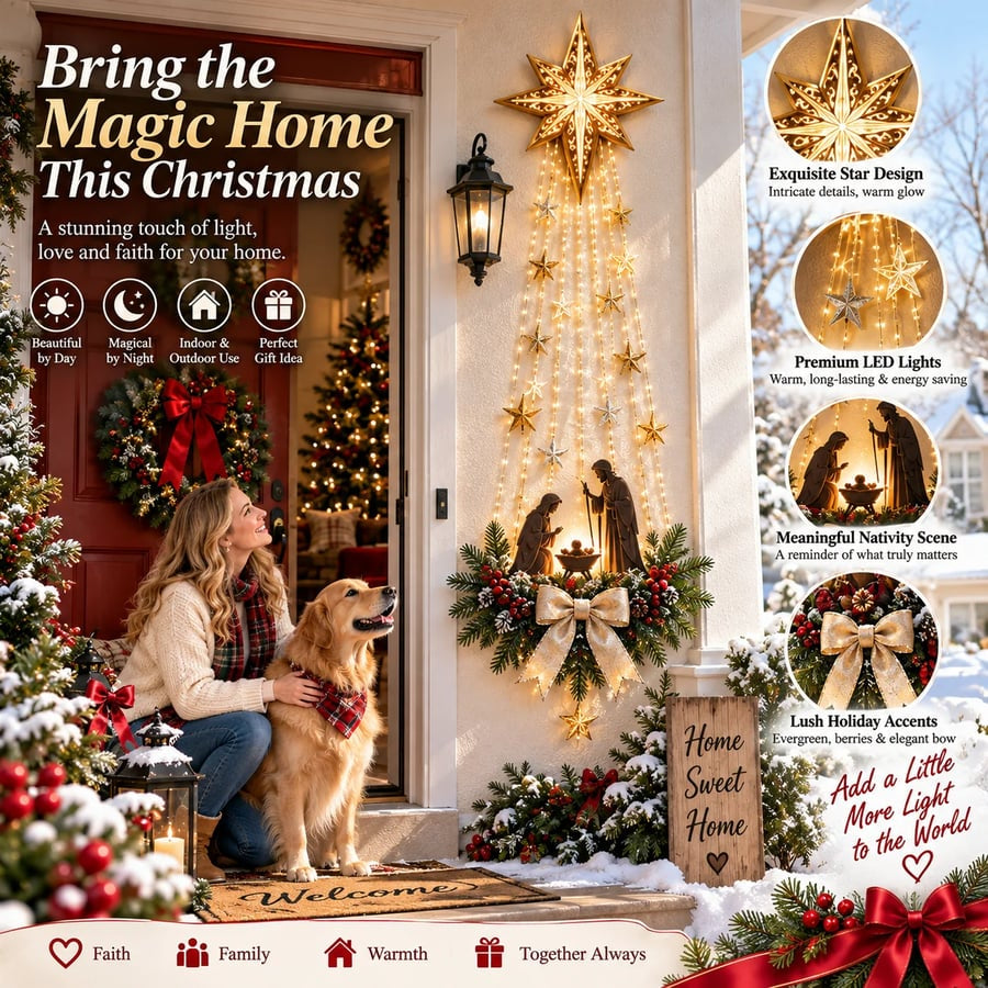 ✝️ Bethlehem Star of Faith– Lighted Nativity Wall Decor