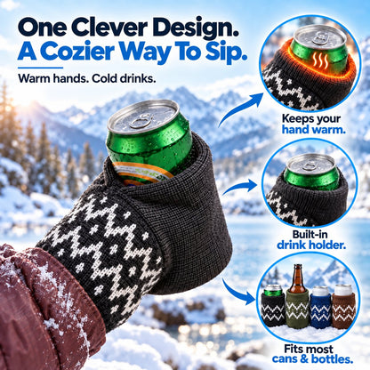 🍻Knitted, insulated beer can mittens – warm hands, cold drinks