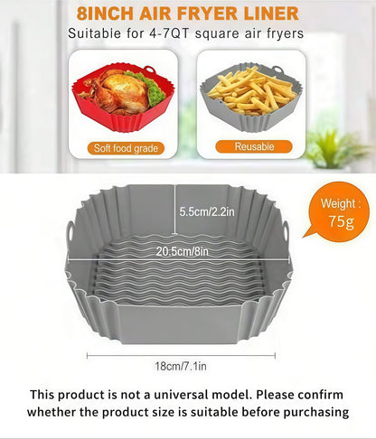 🔥✨Reusable Silicone Air Fryer Liner, 8 Inches