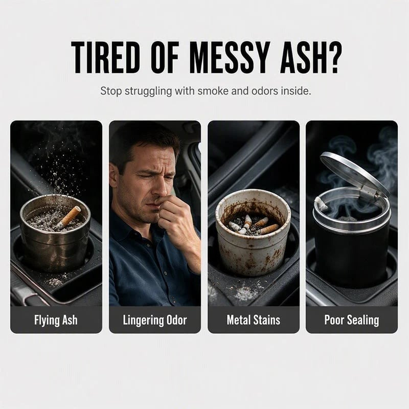 🛡️Rotating Car Ashtray With Ceramic Lining