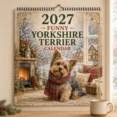 🐶📅2027 Yorkshire Terrier Wall Calendar