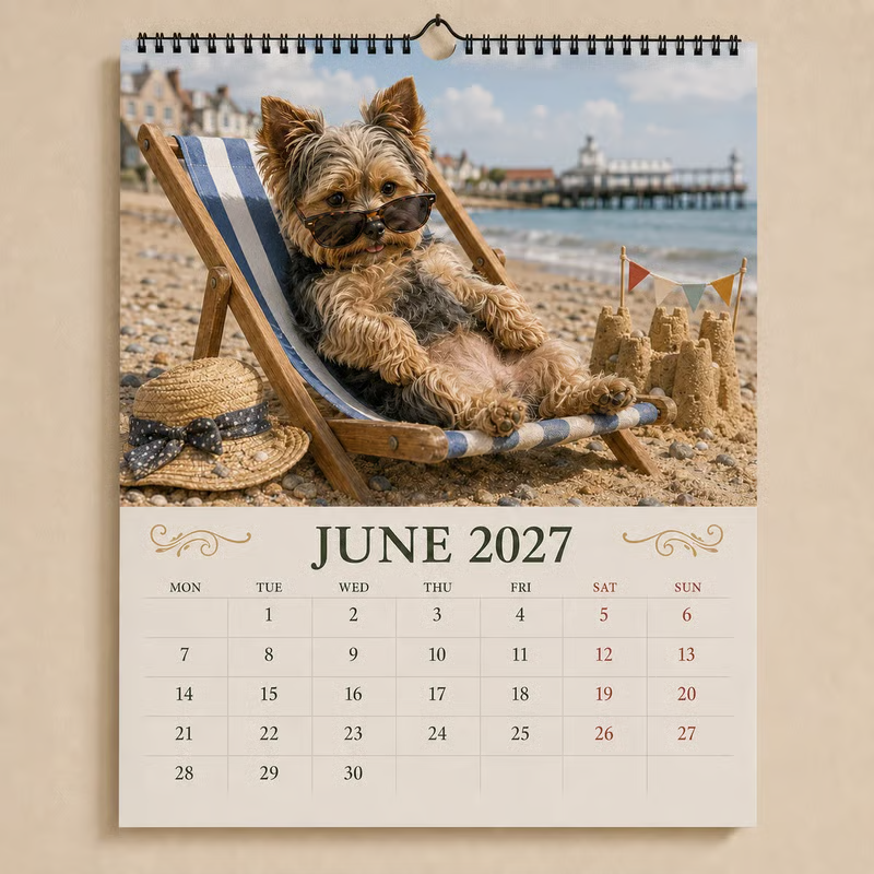 🐶📅2027 Yorkshire Terrier Wall Calendar