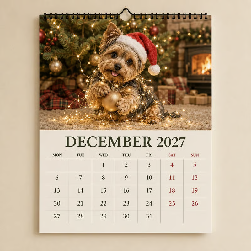 🐶📅2027 Yorkshire Terrier Wall Calendar